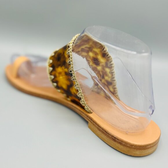 Tortoise Shell Strap with Gold Stitch Detail - Picture 2 of 3